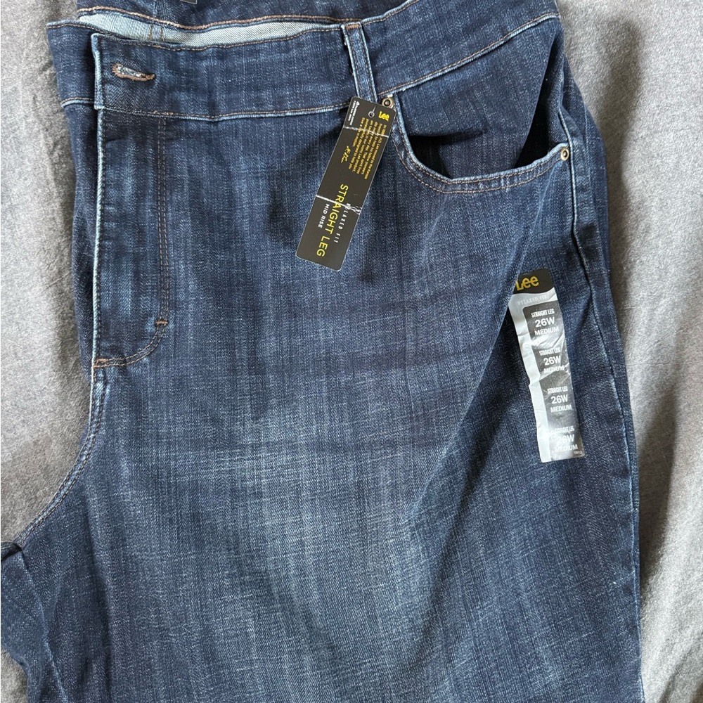 Lee Blue Slim Straight Jeans with Vintage Fade